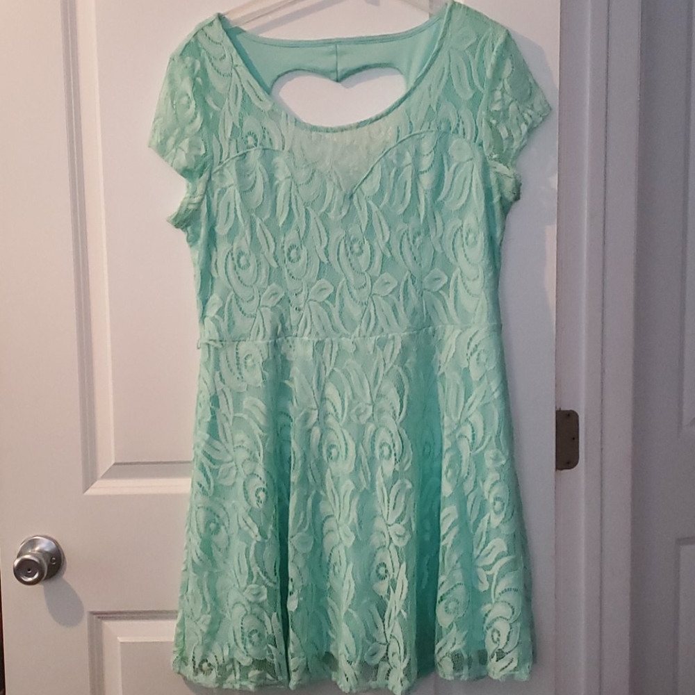 Faux-Lace Lined Dress